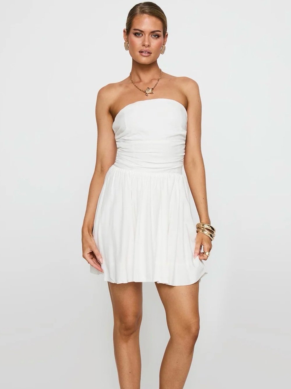 Princess Polly Strapless White Summer Dress GRAD DREAS